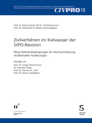 cover image of Zivilverfahren im Kielwasser der StPO-Revision